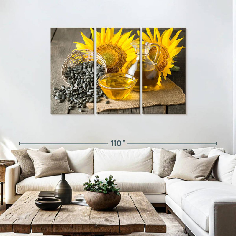 Yarlin Sunflower Oil And Seeds, 48" H x 74" W
