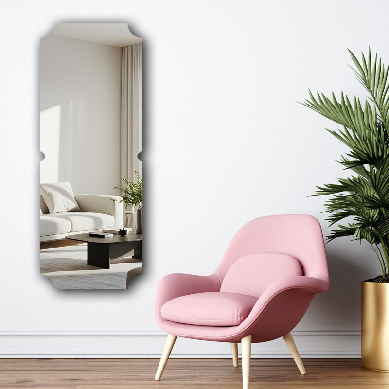 Miroir mural Modern Novelty, 20 po x 53,1 po | Verre de 4 mm d'épaisseur avec envers en EVA noir (0,8 po) | Décoration élégante et fonctionnelle pour le salon, la chambre à coucher ou le vestibule | Conception élégante pour les espaces contemporains