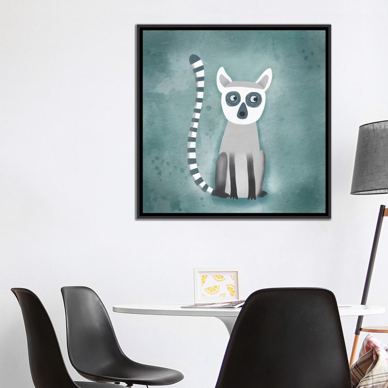 « Lemur » par Nic squirrell-impression, Toile avec cadre noir, H 37 po x l 37 po x P 1,5 po, Pas de tapis