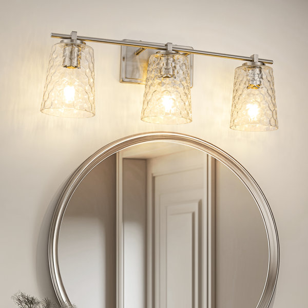 Stunning Textured Glass Wall Bathroom Decor image