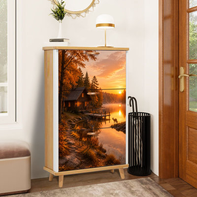 Armoire de rangement pour chaussures avec 3 tiroirs rabattables pour chalet à cerfs