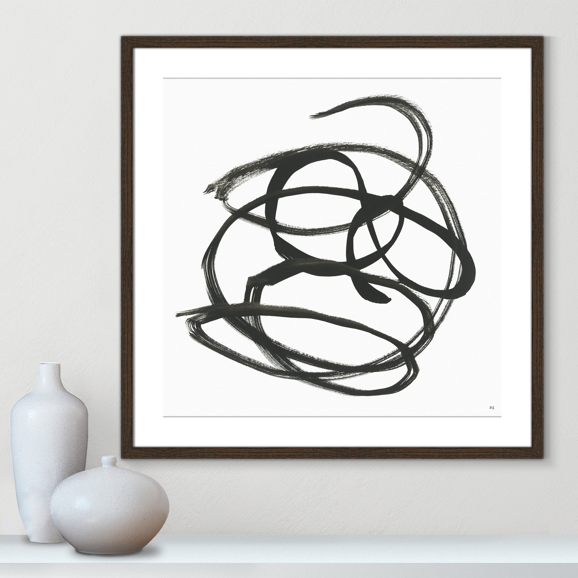 Along The Path I by Susan Jill, 23.5" H x 23.5" W x 0.75" D, Walnut