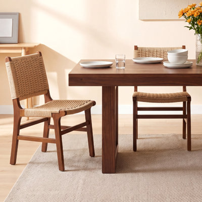 Chaises de salle à manger modernes bohémiennes avec corde tissée, sans installation
