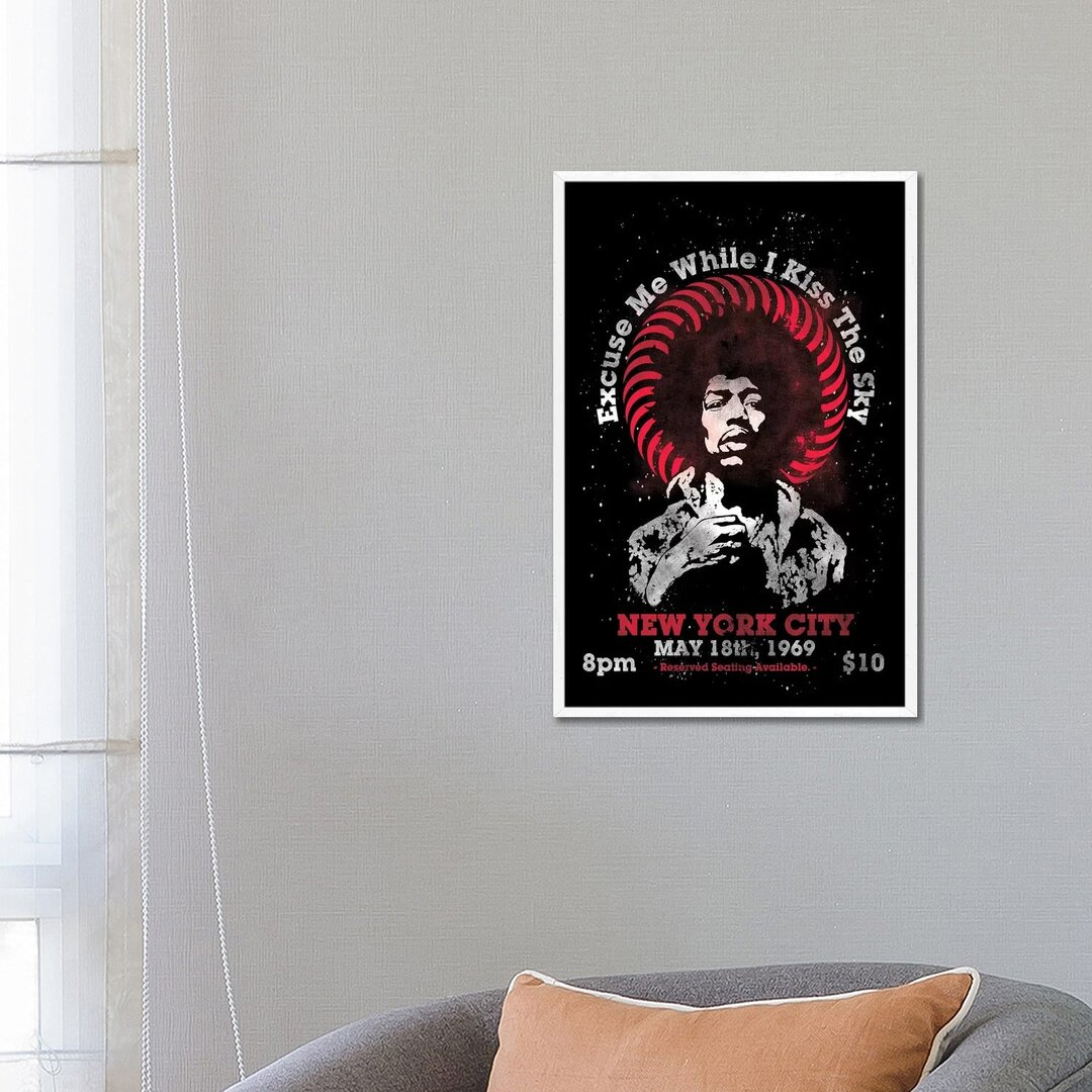 Leinwandbild Jimi Hendrix Experience 1969 U.S. Tour at Madison Square Garden Tribute Poster von Radio Days