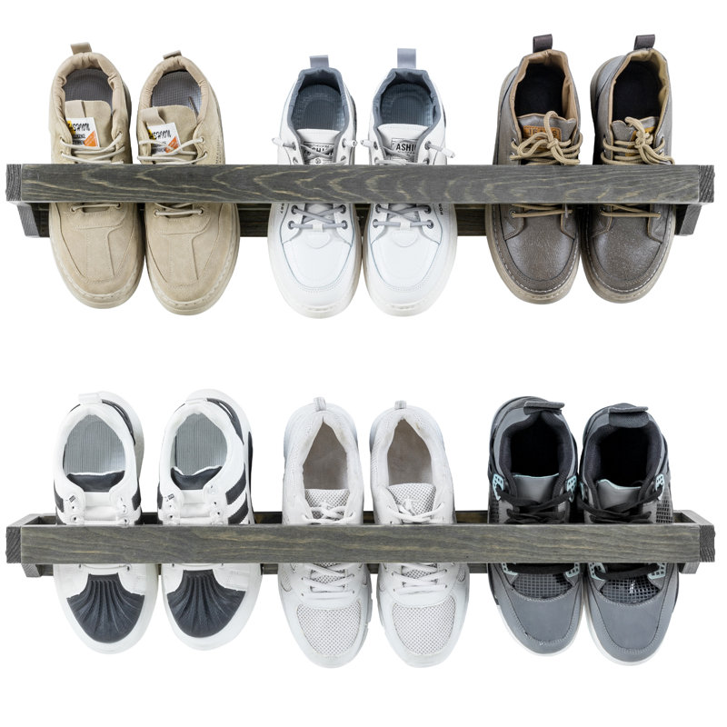 6 Pair Solid Wood Shoe Rack