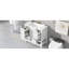 Meuble-lavabo moderne blanc de 36 po, lavabo en bois massif et céramique, une armoire, trois tiroirs, finition peinte, comptoir de meuble-lavabo à rebord plat encastré, comptoir argenté 36 po avec plateau, autoportant, rond-1796648895