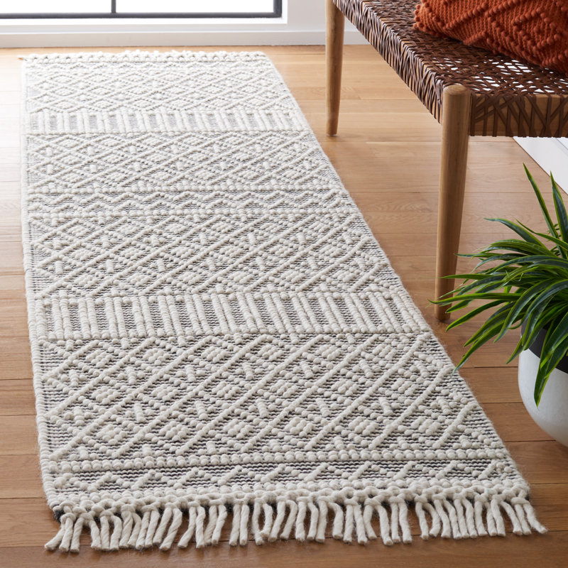 Tapis noir / ivoire Altis, Tapis de couloir 2 pi 3 po x 8 pi