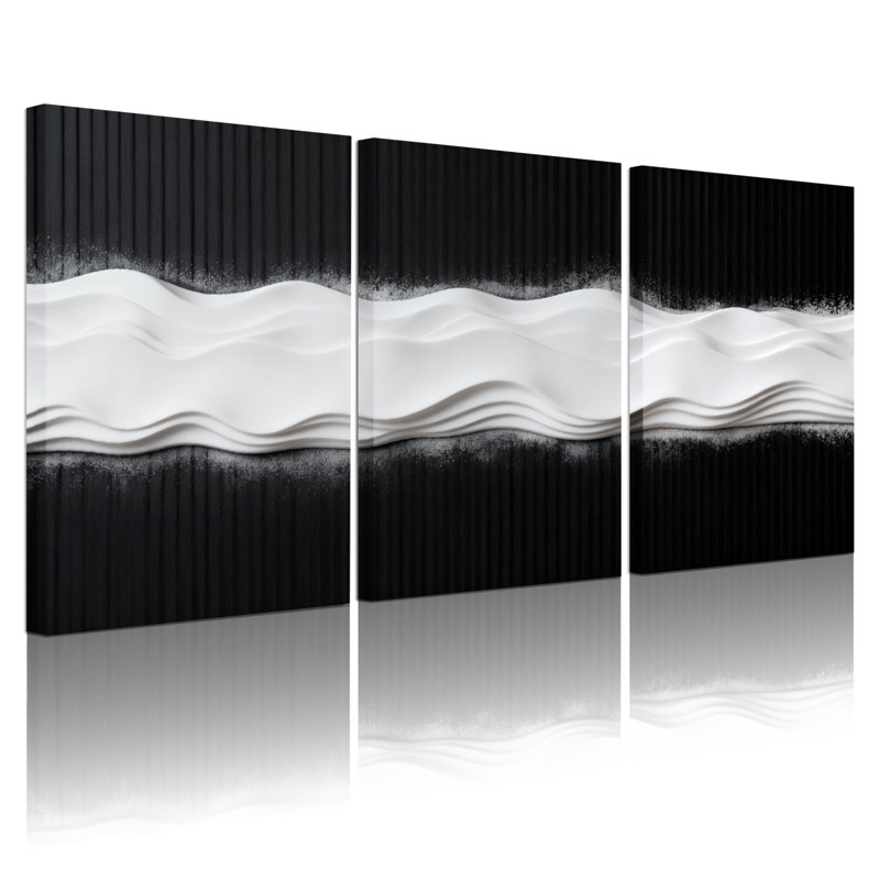 Ensemble de 3 impressions abstraites sur toile, H 18 po x l 36 po