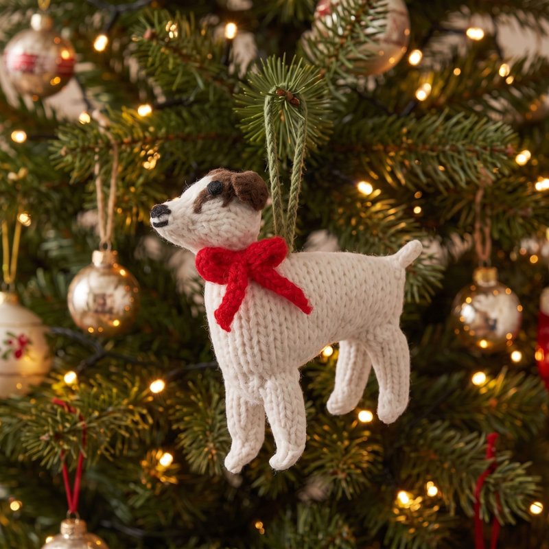 Arcadia Home Jack Russell Terrier Hand-Knit Ornament