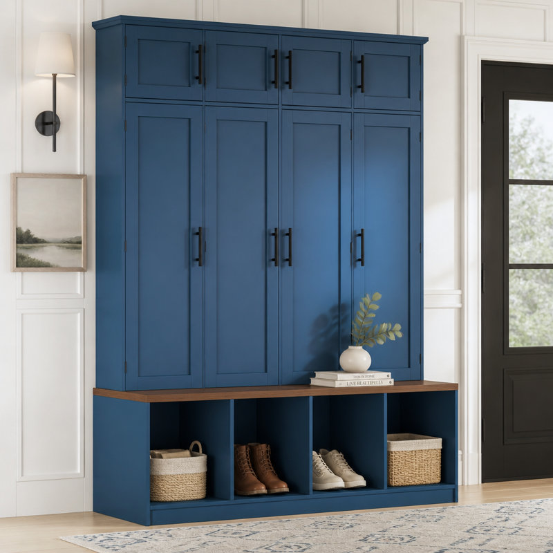 Arbre d'entrée avec banc et armoire à chaussures Farmhouse