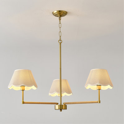 3-Light Contemporary Rope + Fabric shade Chandelier,Gold  Chandelier,Chandelier Romantic Golden,Adjustable Pendant Lights  Living Room Dining Room Decoration Lamp Custom Hotel Project Lighting - Gold-