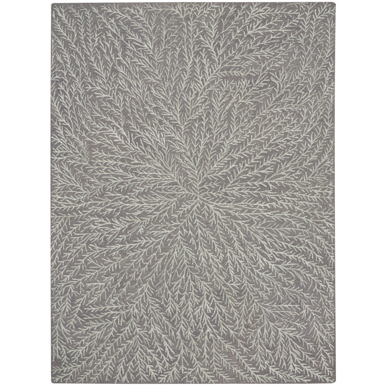 Michael Amini Floral Area Rug in Gray/White