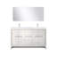 Meuble-lavabo double l 60 po x P 20 po, comptoir en quartz, robinet et miroir de 55 po-1207535997