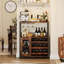 Meuble-bar à vin noir à 3 niveaux, tablettes réglables, casier à vin amovible-1528043939