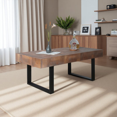 Table basse rustique en bois industriel, table basse en bois 47,2 x 23,5 po x 18 po