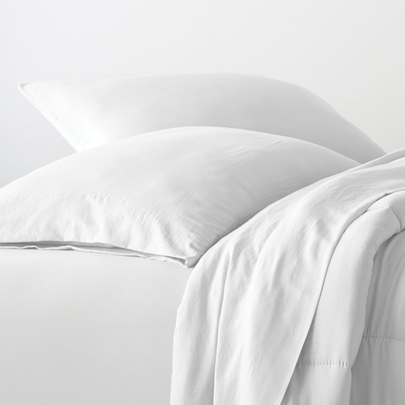 Taie d'oreiller 100% coton percale 300 fils Collection Home, Très grand, Blanc