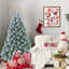 Arbre de Noël enneigé 4 pi avec eucalyptus et pin, 404 branches, branches articulées, support en métal pour la décoration de bureau