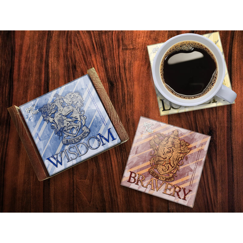 4 Piece Harry Potter Glass Coaster Set