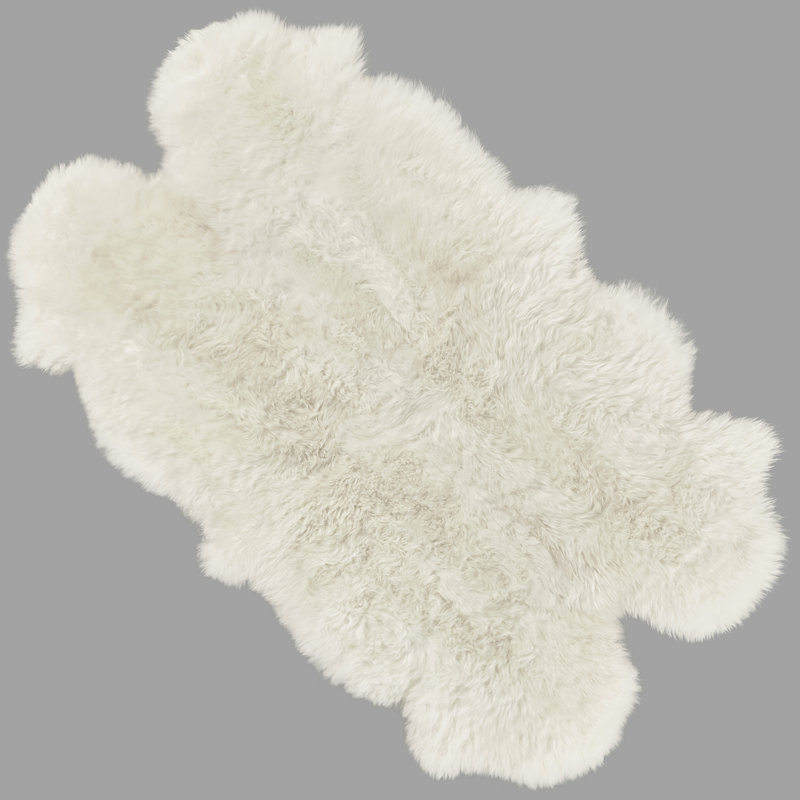 Solid Colour Sheepskin 110cm X 180cm Area Rug