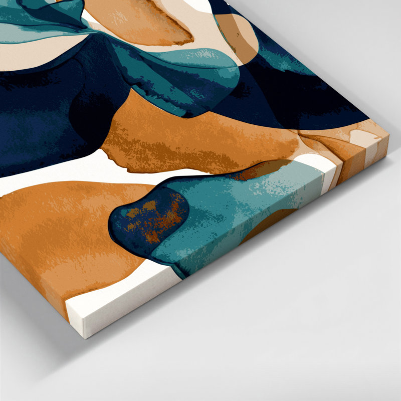«Abstract Watercolor 77», art mural sur toile brune, H 12 po x l 12 po