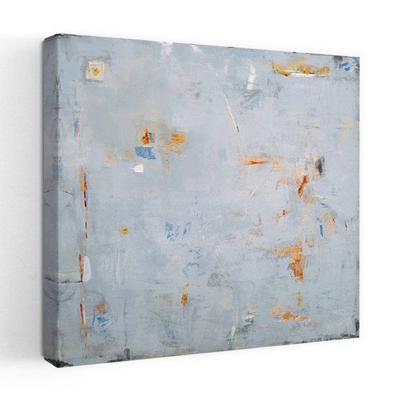 Art abstrait abstrait en bleu 2, H 18 po x l 18 po