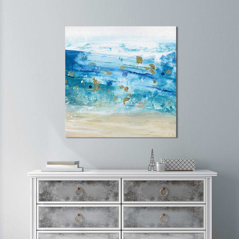 «Sea Glass Summer I», reproduction de peinture à l'acrylique sur toile, H 28 po x l 28 po x P 1,5 po
