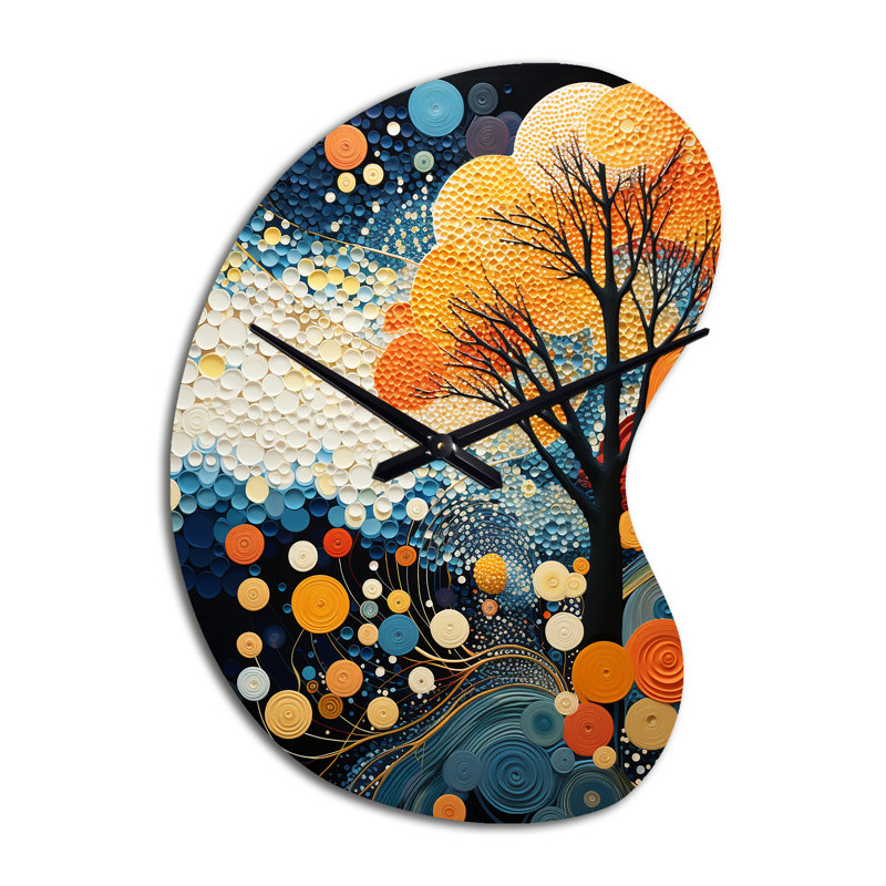 Horloge murale colorée en métal Mid Century, Petit