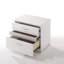 Table de chevet avec finition blanche brillante et 3 tiroirs