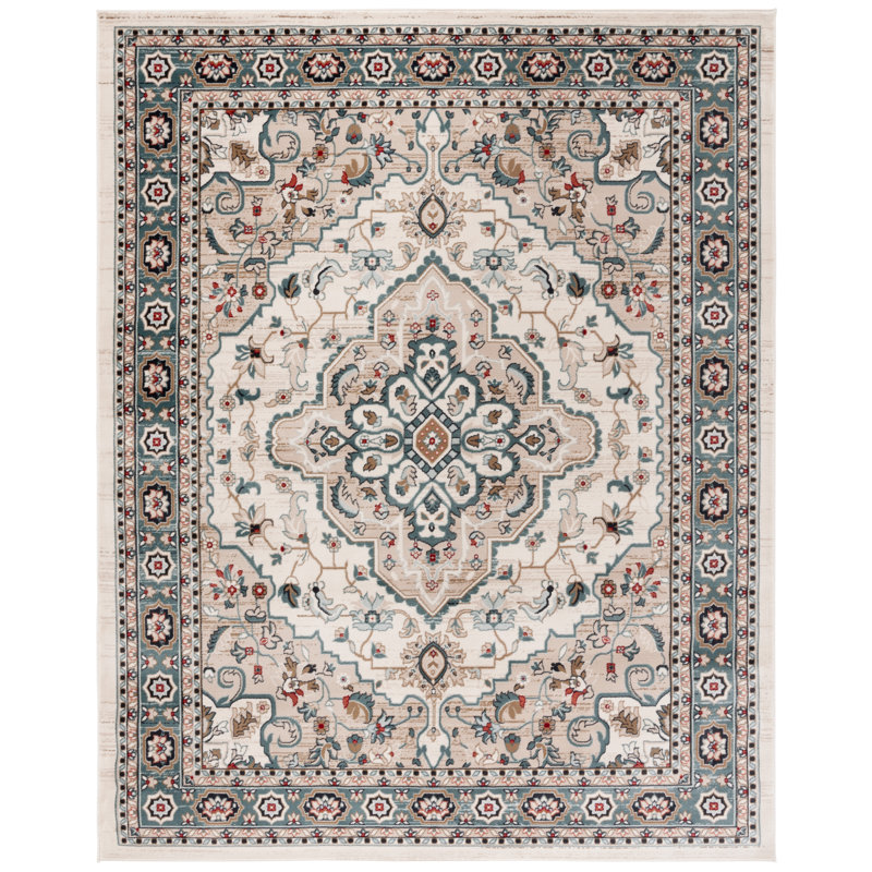 Klose Performance Oriental Rug, Rectangle 8' x 10', Cream/Beige