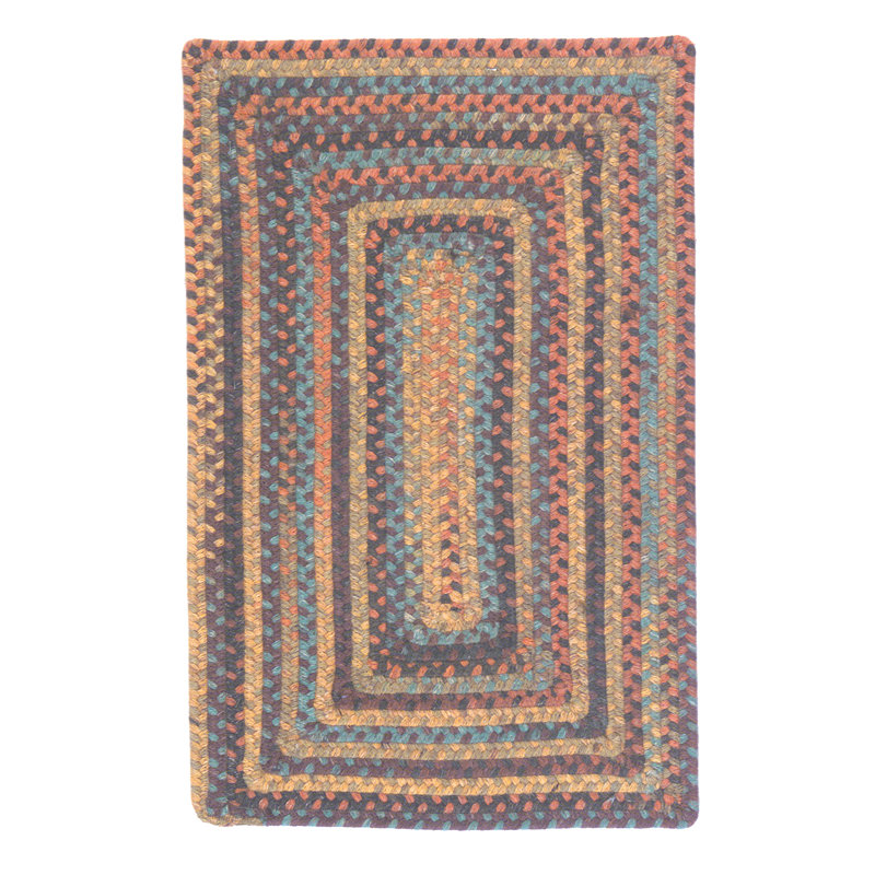 Handmade Multicolor Braided Wool Floral Area Rug 7' x 9'