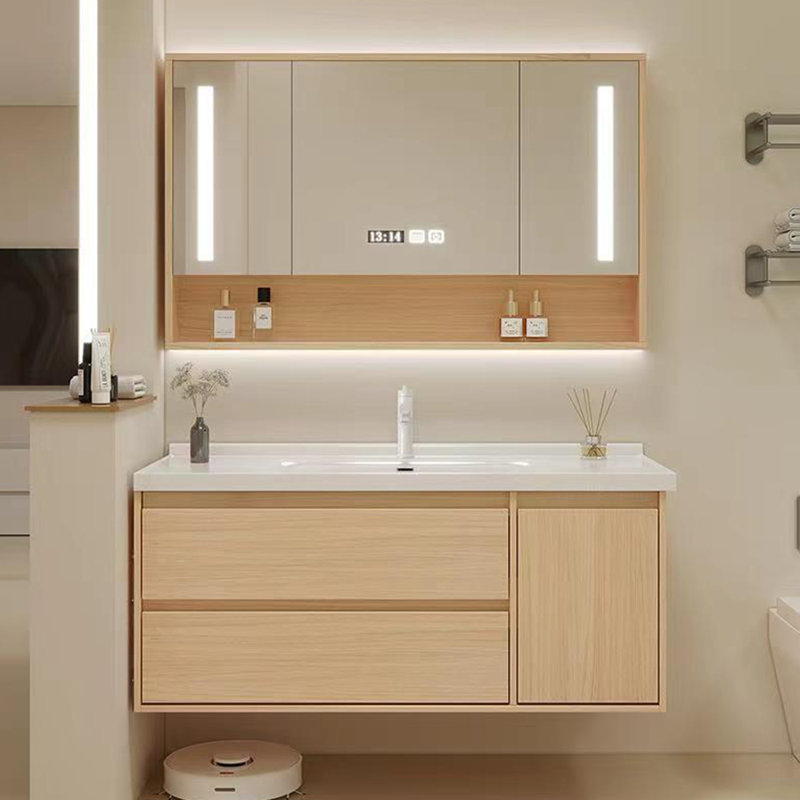 Modern simple log Vanitie bathroom cabinet