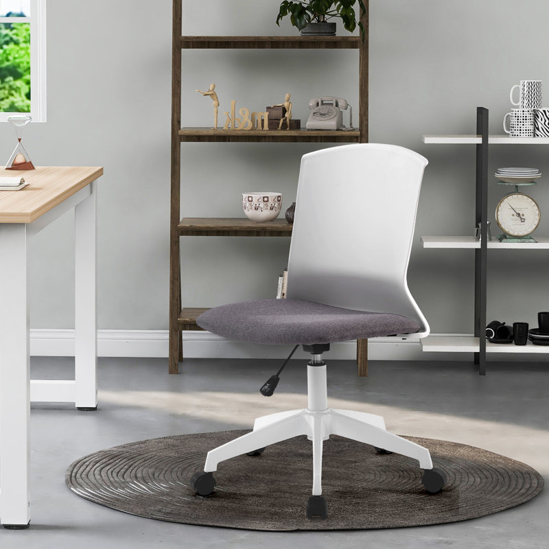 17 Stories Twill and Linen Office Chair