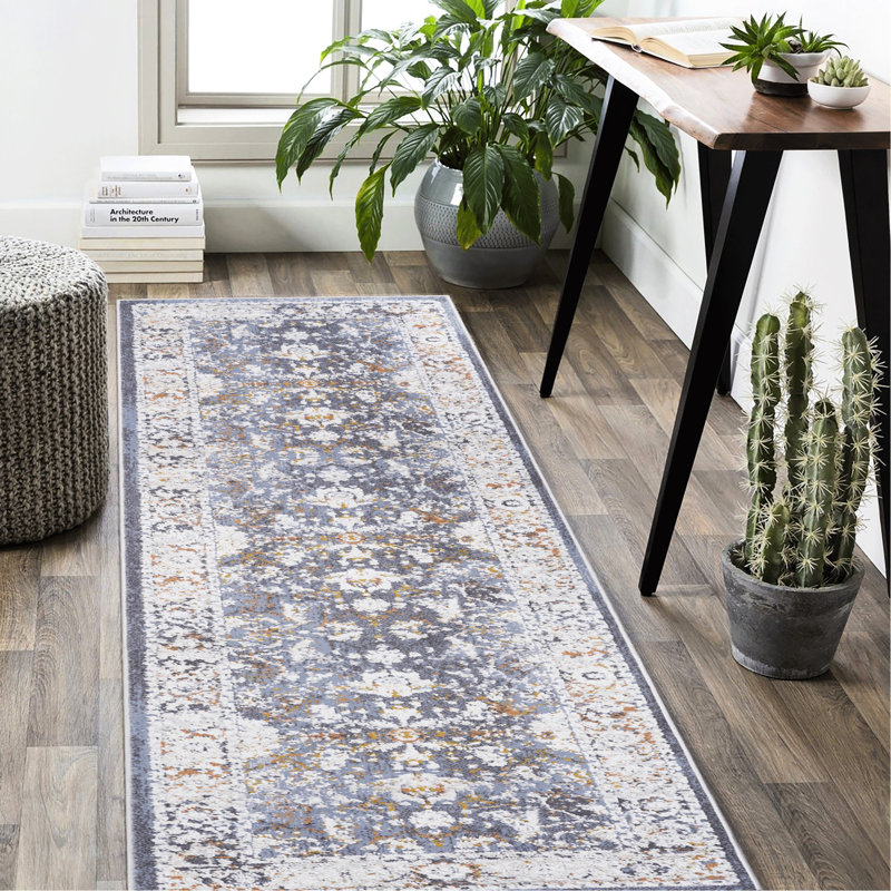 Blue Area Rug For Home - Non-Shedding, Stain , Versatile Style Kitchen Easy To Clean, Runner 2'3" x 7'11"