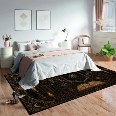 Tapis de sol en velours doux et moelleux, de style gothique sombre et académique, idéal pour le salon ou la chambre. Antidérapant et lavable, il mesure 182 x 250 cm (6 x 8,2 pieds) et offre un décor intérieur moderne et minimaliste.