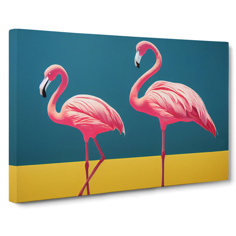 Divine Flamingos - Wrapped Canvas, 35cm H x 50cm W x 3cm D