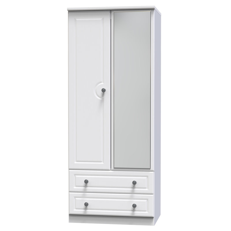 Cloninger 2 Door 2 Drawer Wardrobe, White