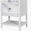 Base de meuble-lavabo 24 po seulement, structure en bois Soild, armoire de rangement avec portes et tablette ouverte, blanc