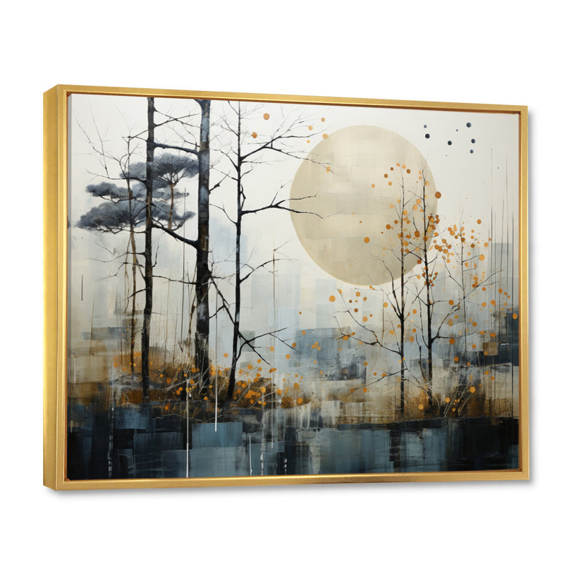Japon, art minimaliste zen serein, art mural japonais, H 12 po x l 20 po x P 1 po, Cadre flottant doré