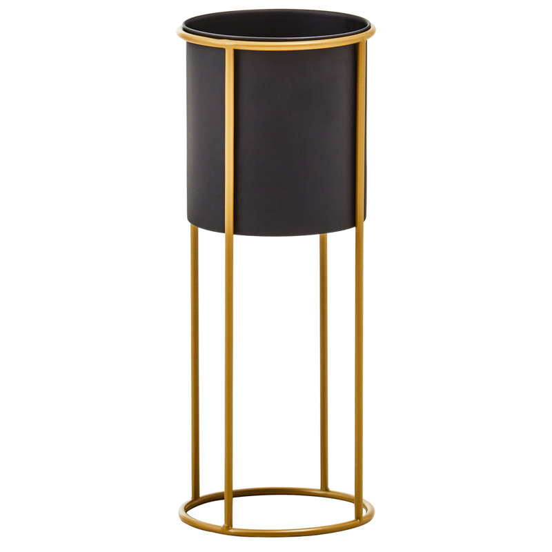 Moonsu Metal Cachepot, 60 x 23 x 23, Black
