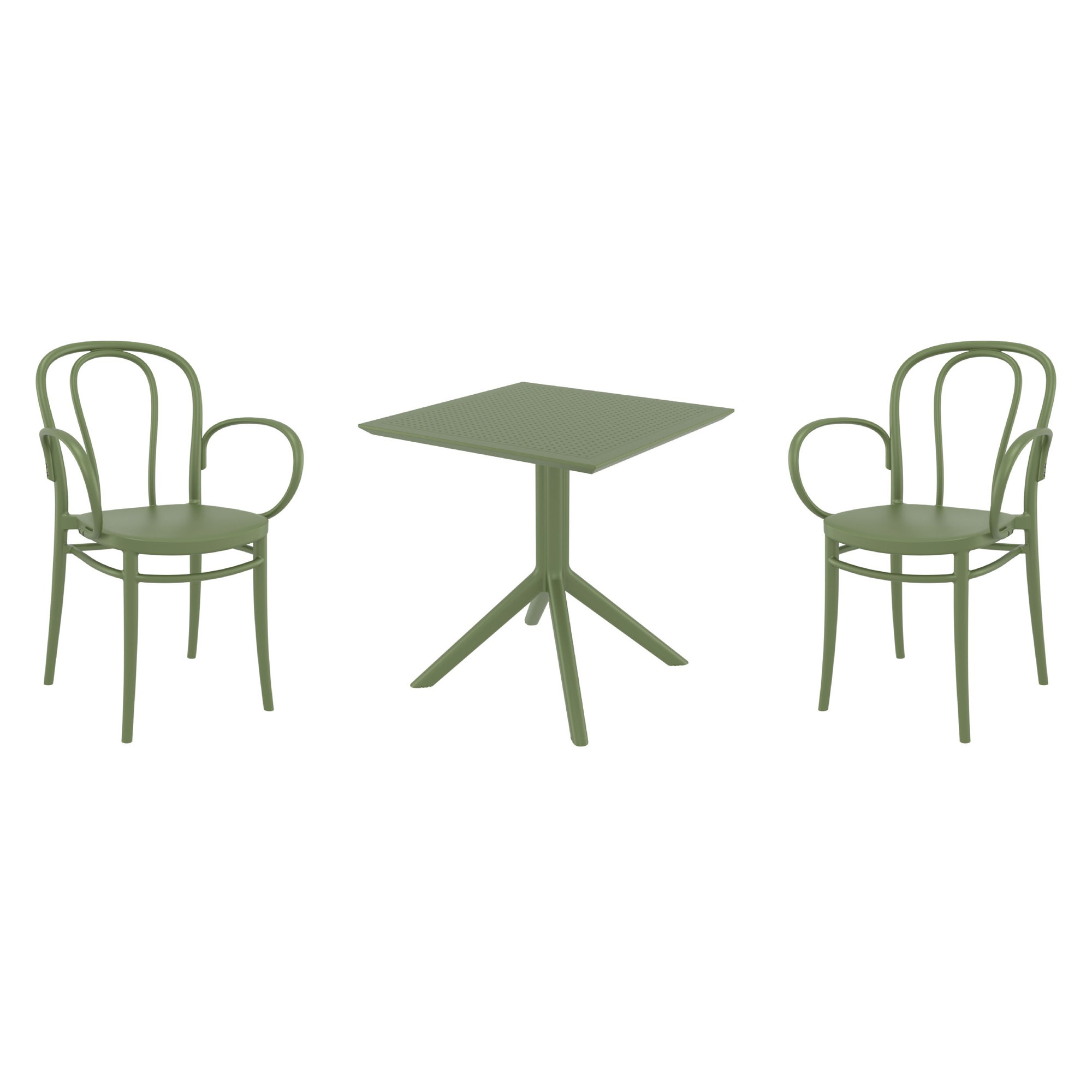 Farrah Square 2 - Person 60" Long Bistro Set, Olive Green