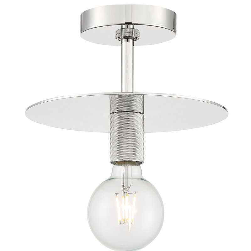 Plafonnier semi-encastré 10 po Sawvel, Nickel poli