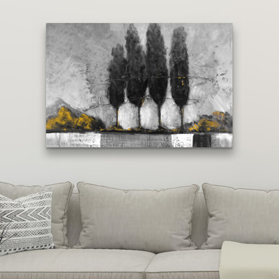 Paysage industriel avec arbres - Toile, décoration intérieure