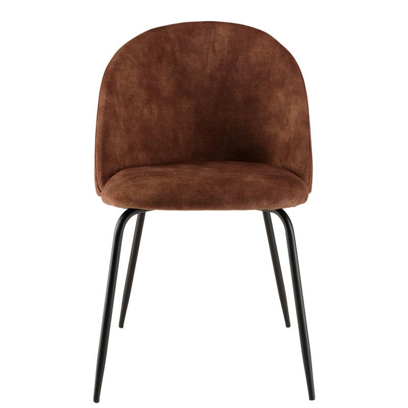 Luanna 47cm H Velvet Upholstered Side Chair, Brown
