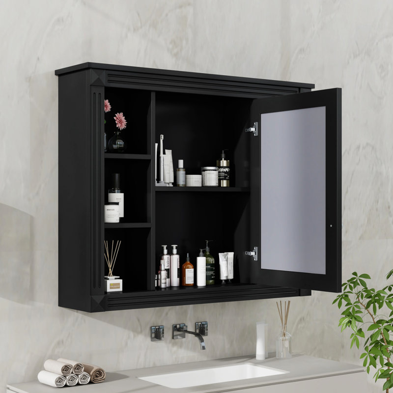 Armoire de rangement pour miroir de salle de bain 35 po x 28 po - fonctionnelle, élégante et murale