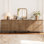 Ensemble de commode à tiroirs en roseau 94,5 "moderne avec portes pour la chambre à coucher, commode minimaliste avec rangement, commode en bois pour le salon, la chambre à coucher, le vestibule
