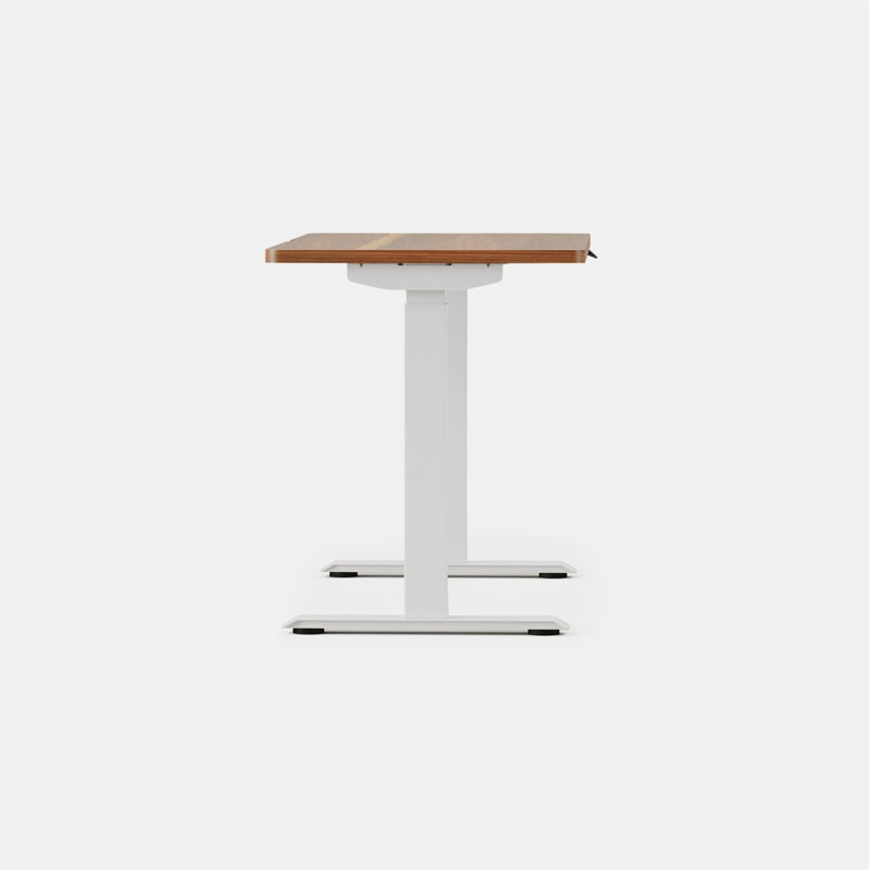 Duo Standing Desk, Walnut, 47.3" H x 48" W x 24" D, White