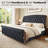 Dulane Queen Size Tufted Upholstered Sleigh Bed, Modern Chenille Platform Bed Frame, No Box Spring Required, black-622284383