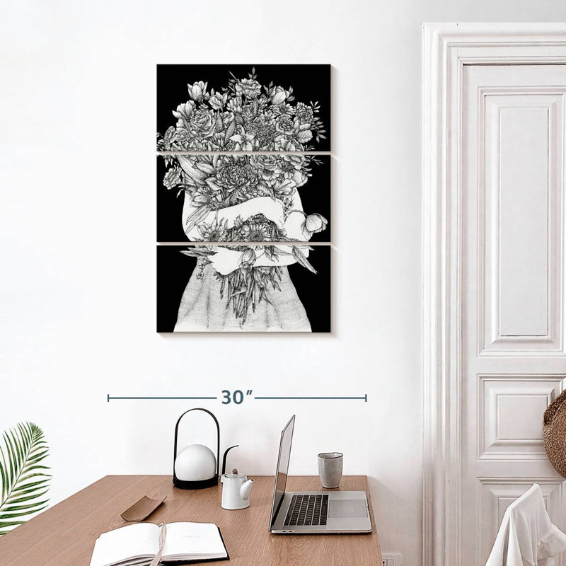 Harnek rassemblant un jardin, H 32 po x l 20 po