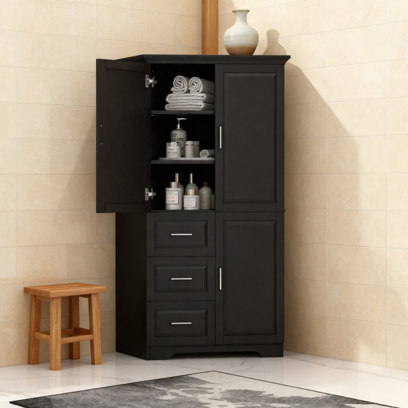 Multi-Functional Tall Storage Cabinet: Versatile Large-Capacity Organizer For Bathroom/Office/Kitchen (Available In Black/White/Gray)