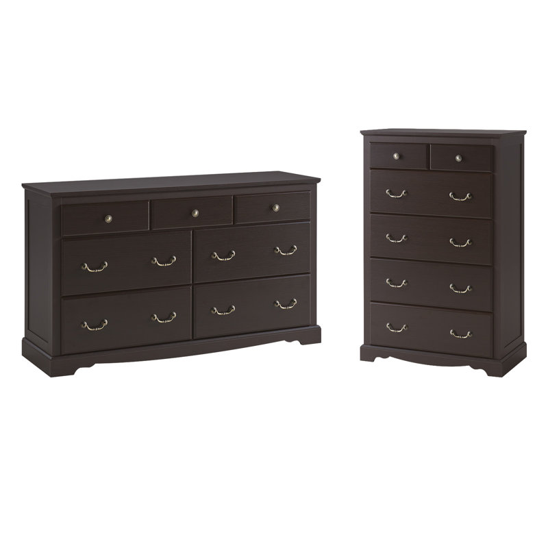 Ensemble de 2 armoires de chambre à coucher traditionnelles, Blanc